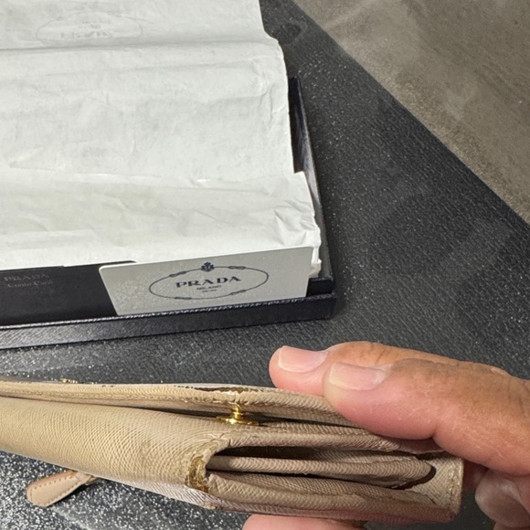 PRADA Saffiano Metal CIPRIA Wallet with Gold Logo - Picture 8 of 16